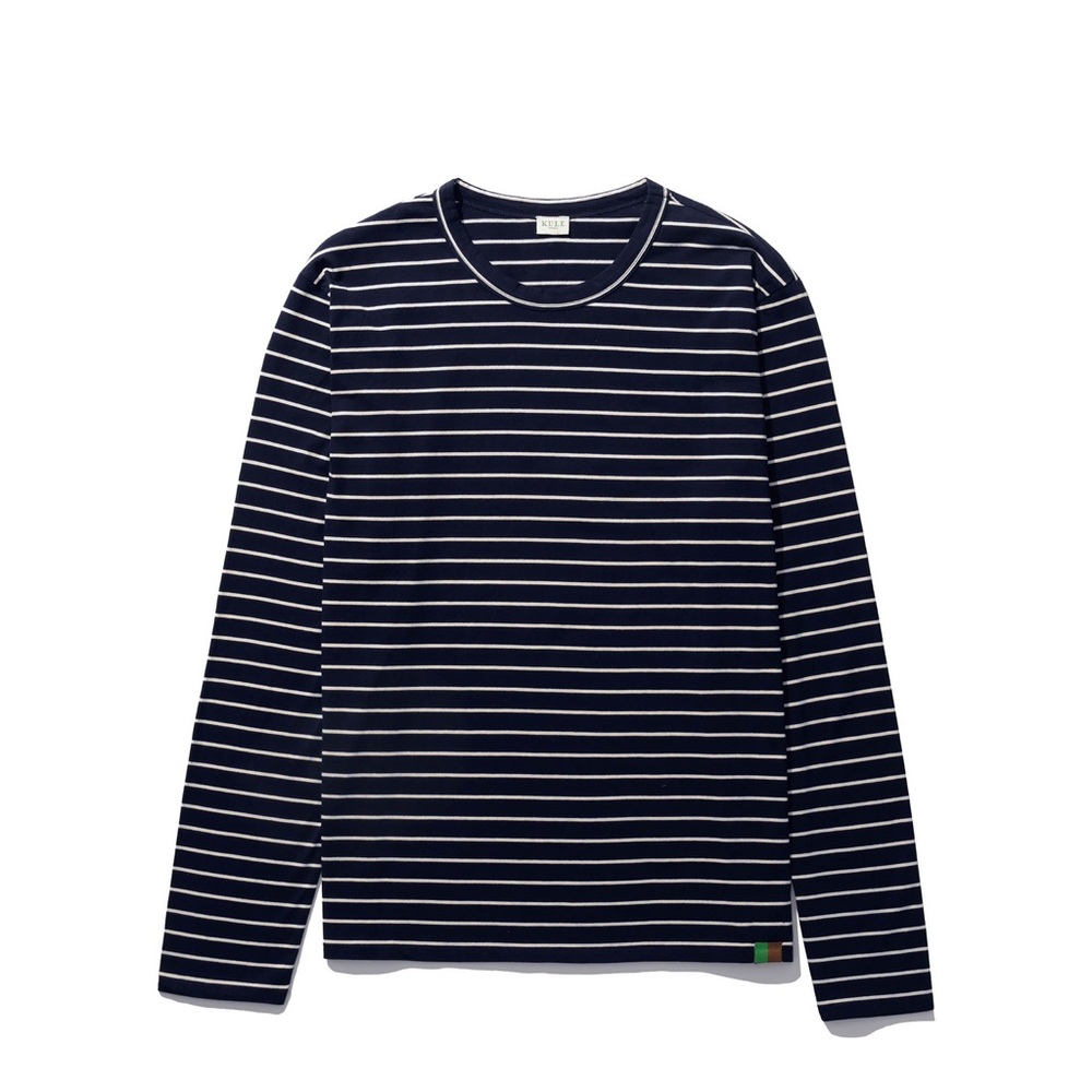 Kule The Organic Rufus Long Sleeve Tee - navy/white stripe